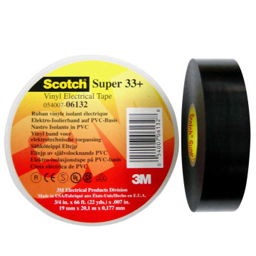 3M Super33+ isoleringstape sort 19mm x 20m - 10PK