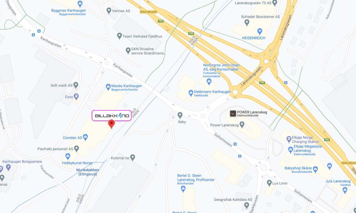 Her finner du utleveringspunkt for nettbutikken billakk.no