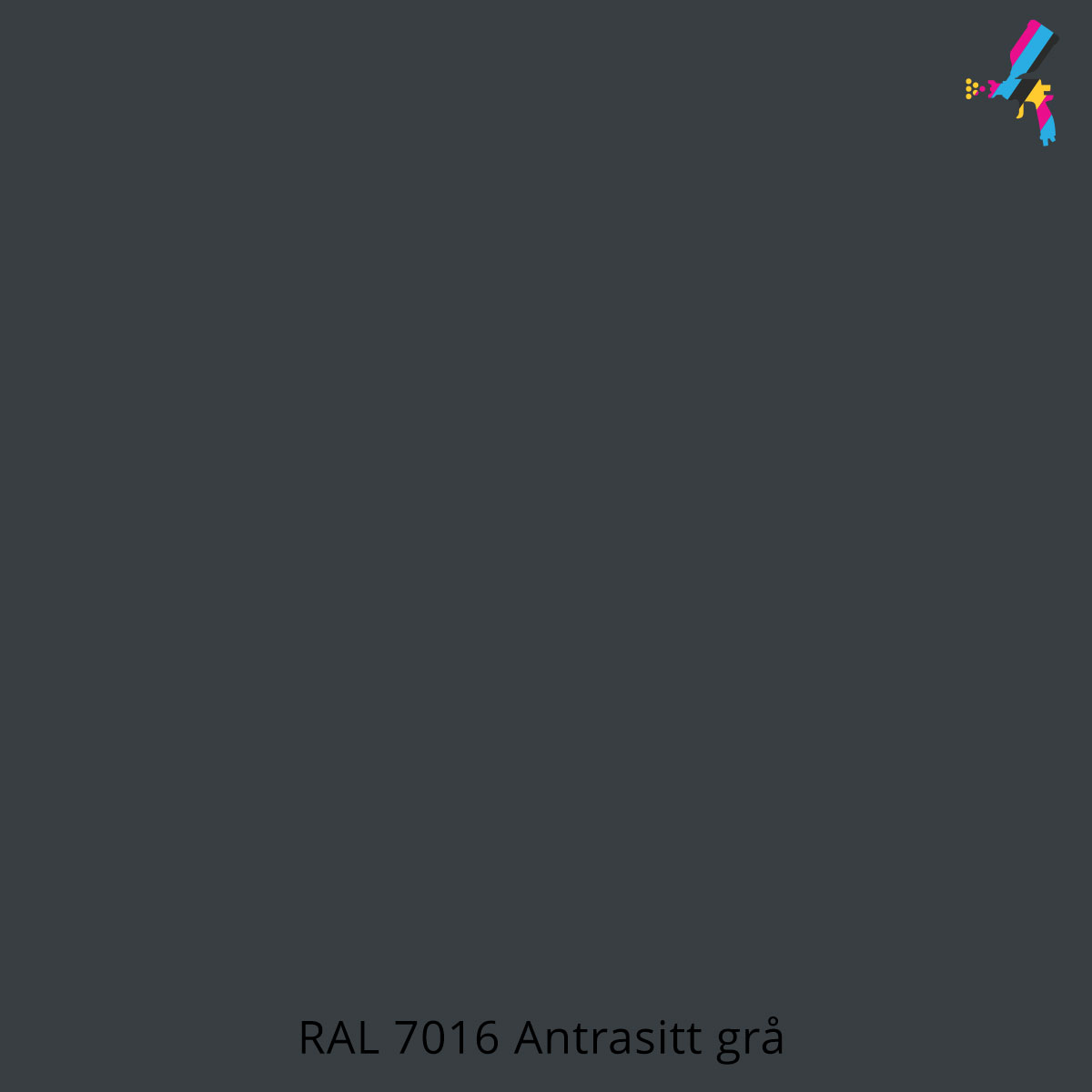 RAL 7016 Antrasitt grå fargeprøve